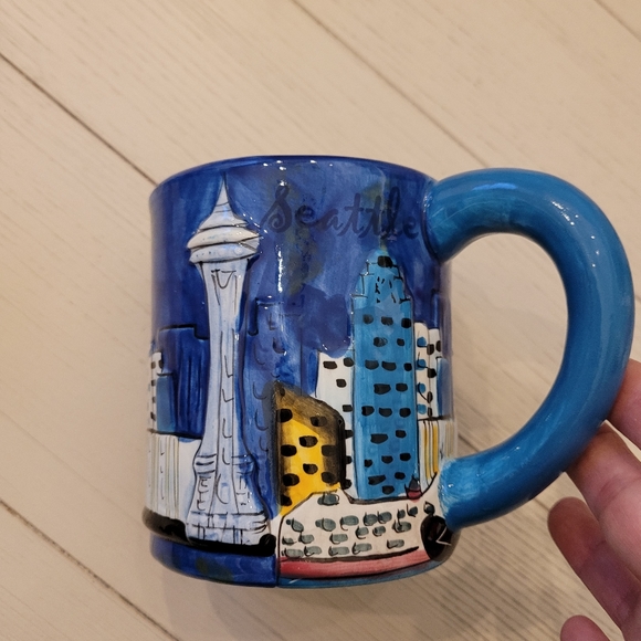 Seattle skyline coffee mug cup space needle blue - Picture 3 of 12